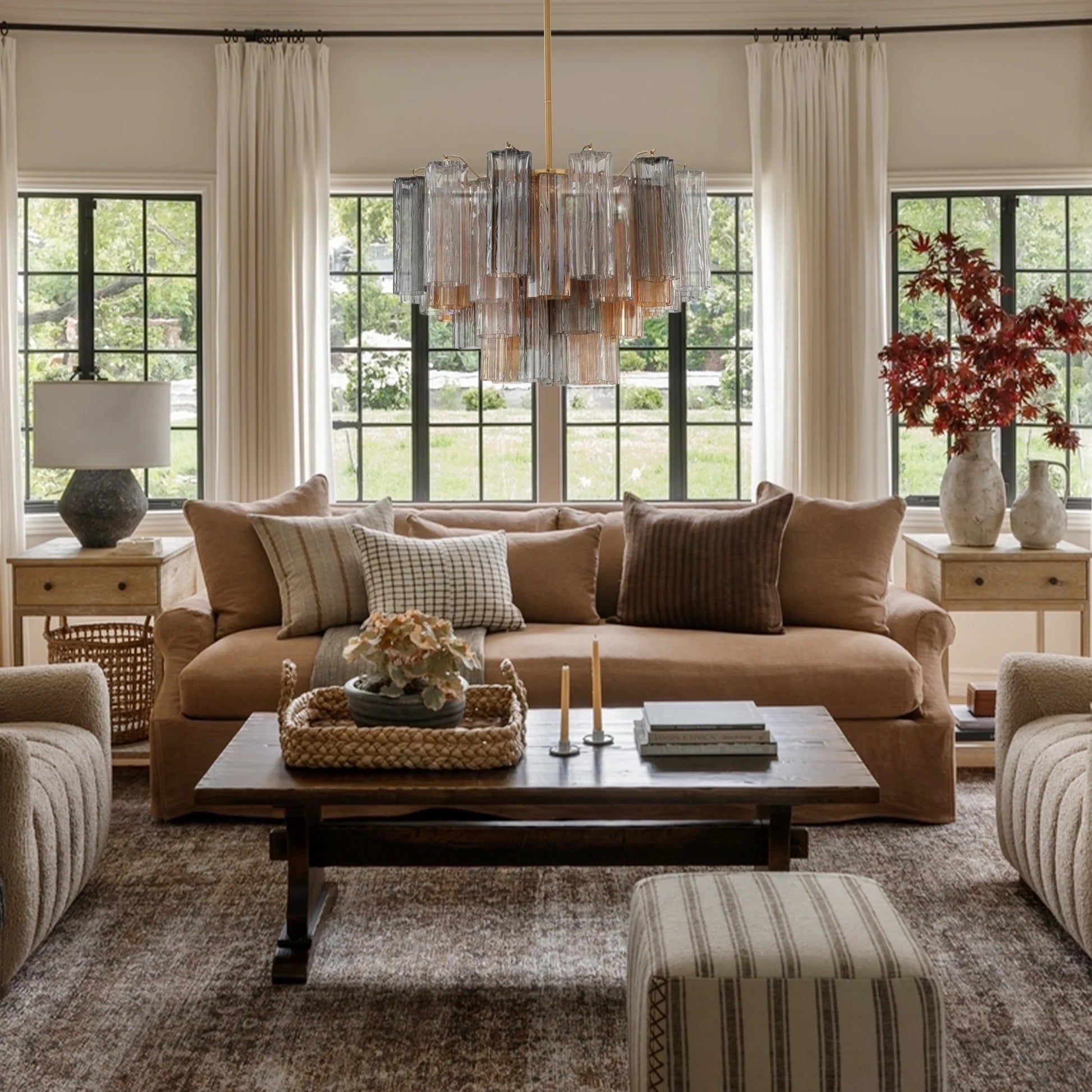Addiss Round Chandelier 17.8" 19.8" 22" 26.8" 32''D Secondary image