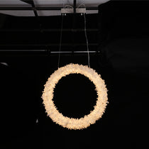 Cervine Quartz Stone Geode Quartz Crystal Chandelier Vertical Hanging Ring Pendant Light