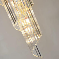 Luxury Extra Large Foyer Spiral Staircase Chandelier Long Crystal Ceiling Light Fixture For Living Room Hall Entrance
