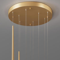 Minimalism Foyer Staircase Chandelier Ceiling Pendant Lighting Fixture For Living Room Entryway In Gold/ Black Finish
