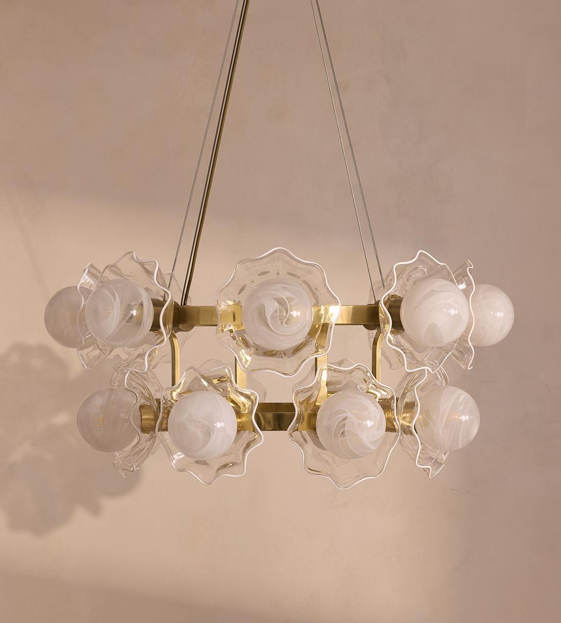 Holly Glass Chandelier 32"W Main image