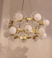 Holly Glass Chandelier 32"W