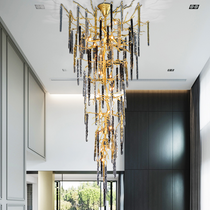Dora Raindrop Colorful Crystal Staircase Chandelier