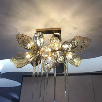 Glass Chandelier Italian Light Luxury Light Fixture for Dining Room/Living Room