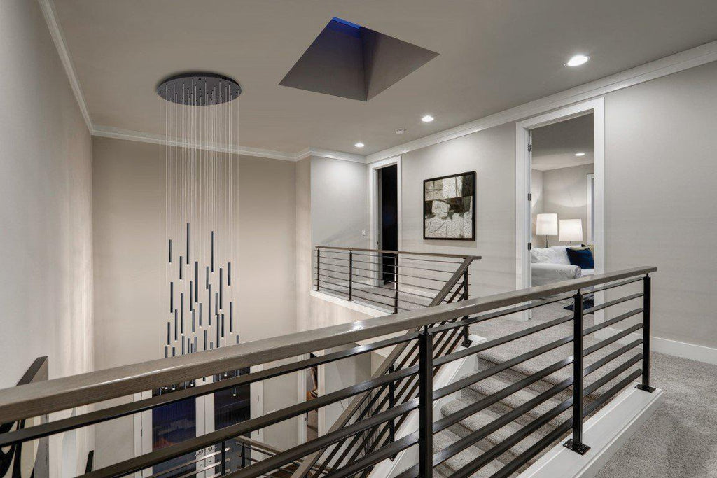 Brillia Round Two-Tone Tubular Pendant Light Chandelier