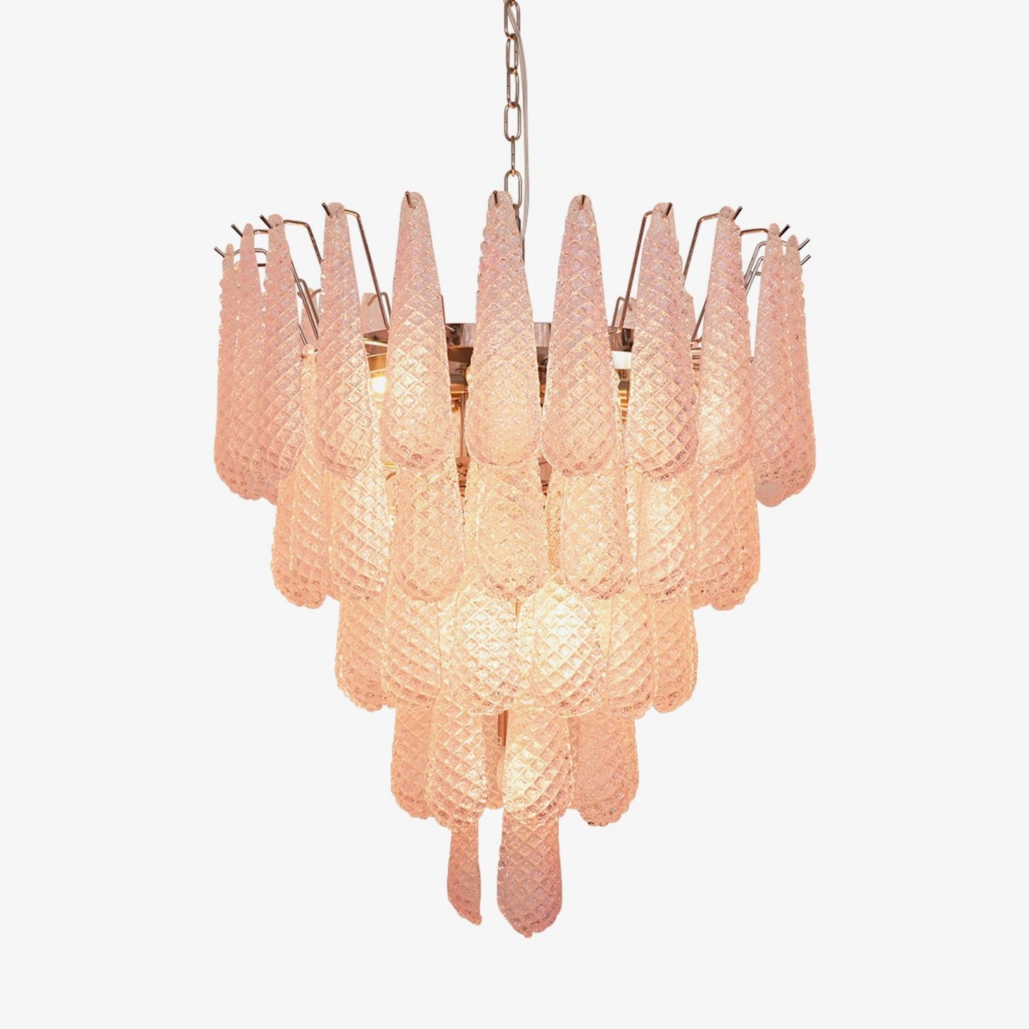 Murano Pink Glass Dewdrop Chandelier Secondary image
