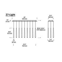 Pyramid Linear Chandelier 48" 27-Light