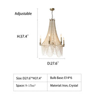 Extra Large European Crystal Beaded Chandelier Candle Light for Stairs / Duplex / Villa