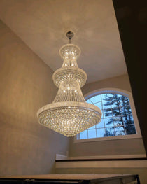 Luxury French Empire Chandelier for Villa Hall Ceiling Three-layers Crystal Light for Hotel Lobby