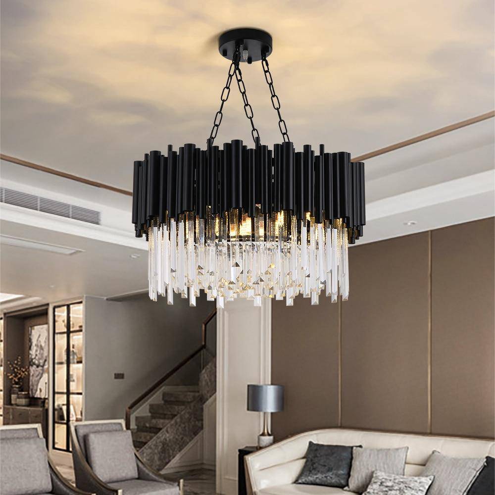Vigo Collection Crystal Chandelier, Black Secondary image
