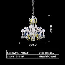 Maria Classic Colorful Candle Branch Blue Deer Crystal Chandelier for Living Room/Dining Room