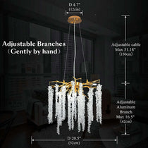 Vinery Tree Branch Crystal Chandelier 20.5"