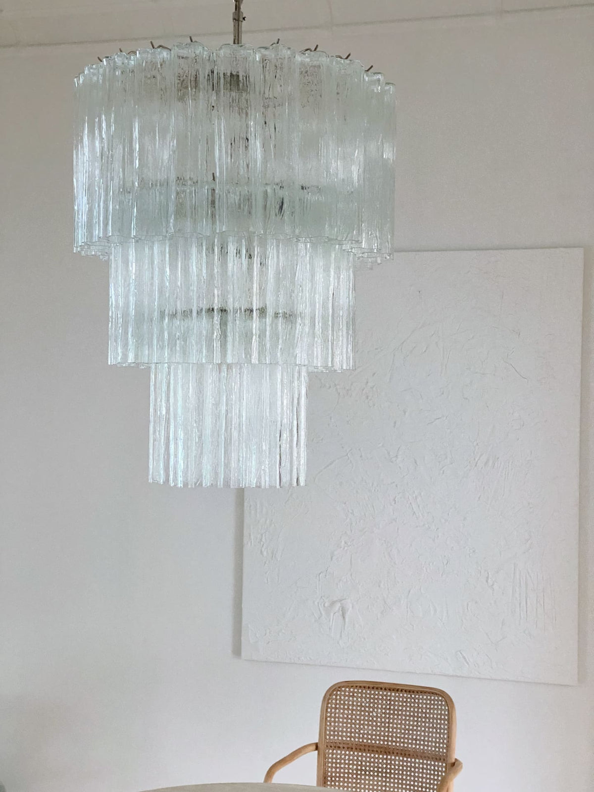 Murano Glass Chandelier – 52 tubes – Transparent