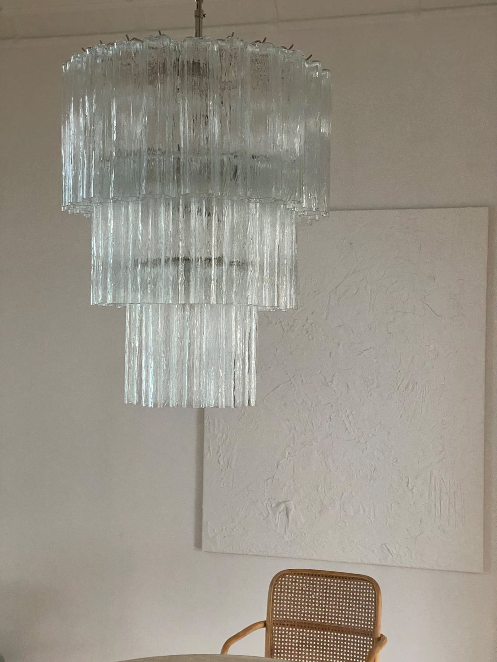 Murano Glass Chandelier – 52 tubes – Transparent