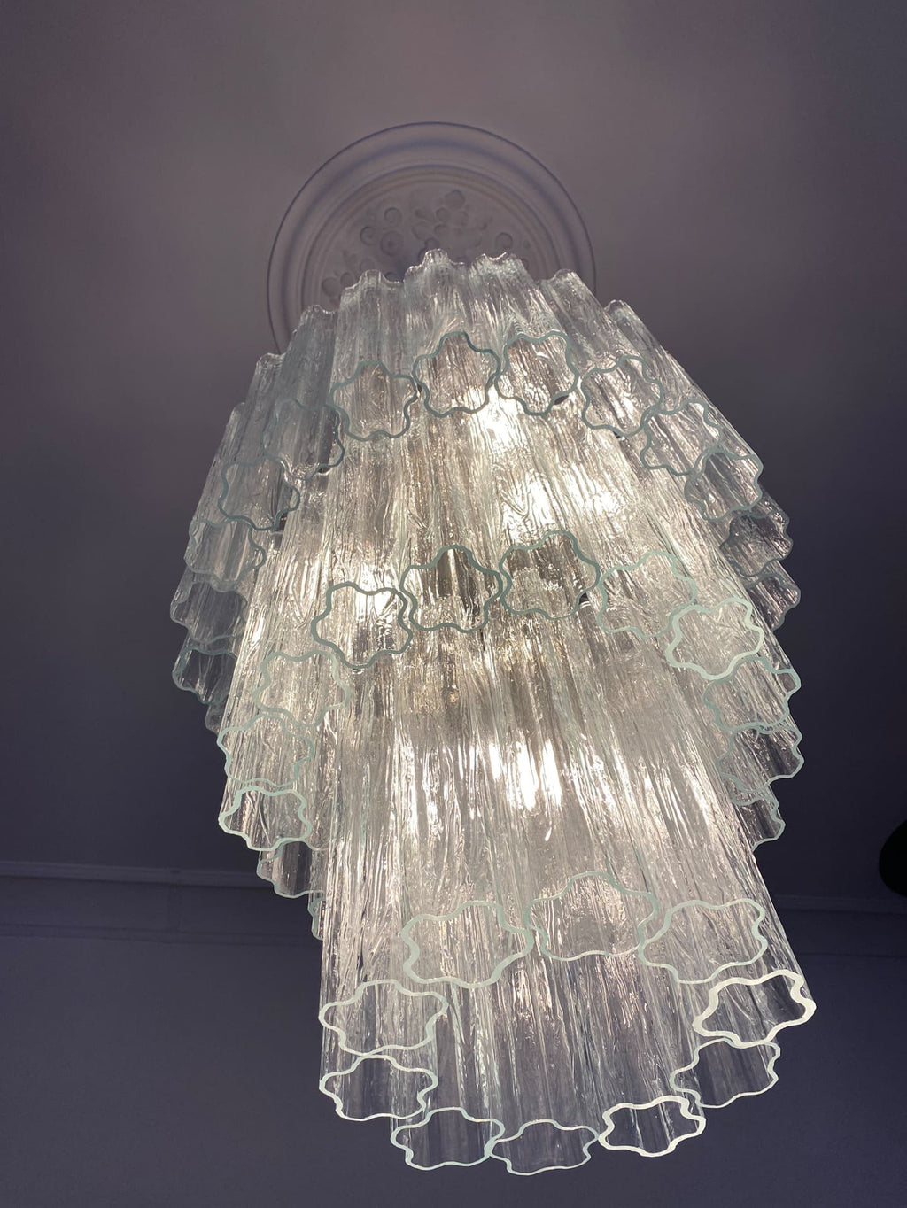 Murano Glass Chandelier – 52 tubes – Transparent
