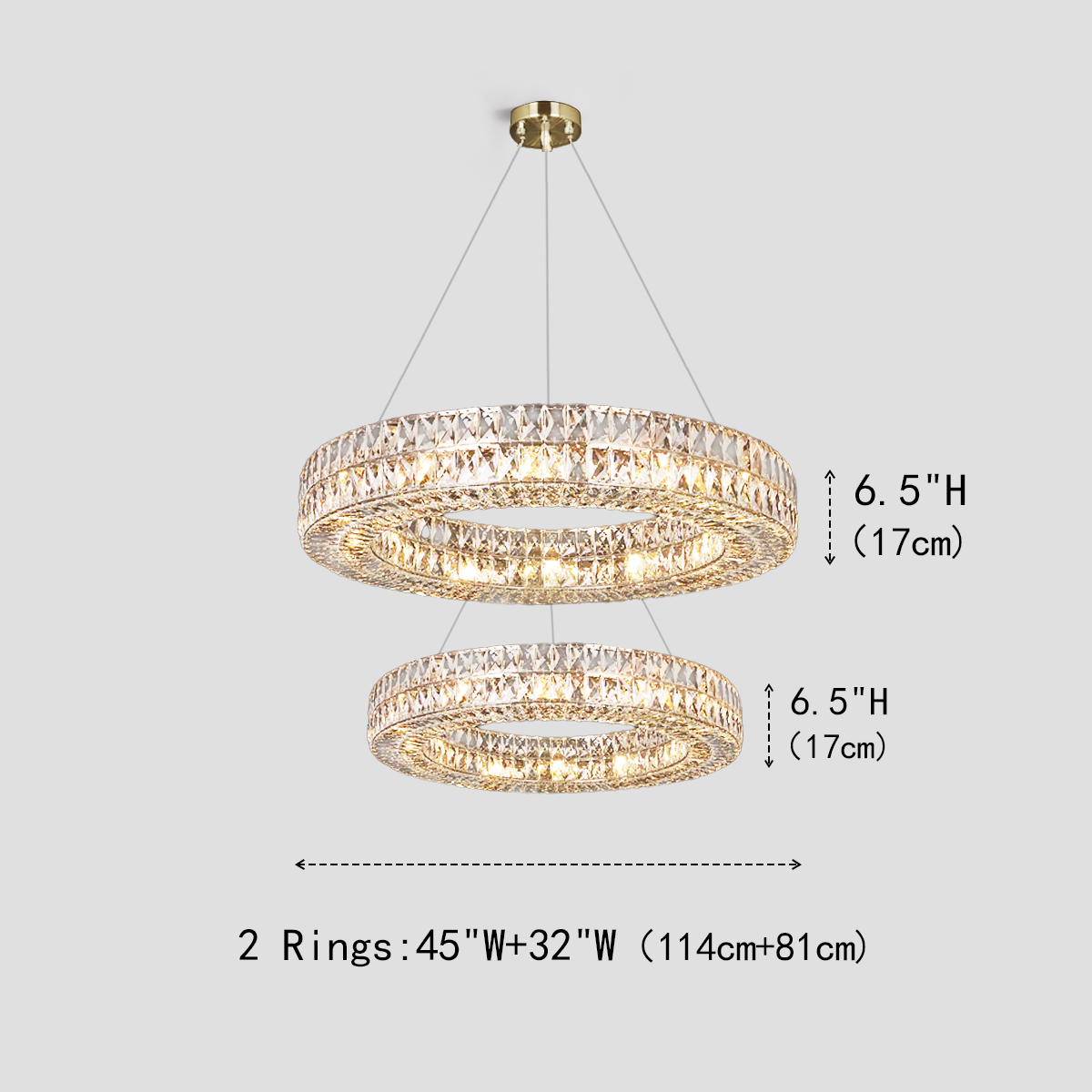 Aster Halo Crystal Multi-Tier Ring Chandelier Main image