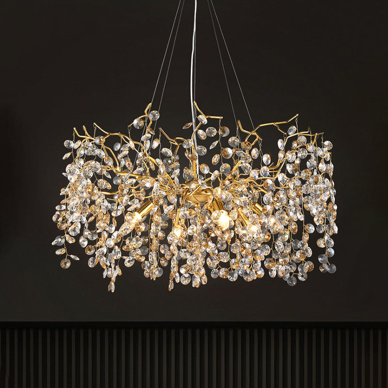 Modern Crystal Branch Chandelier for Foyer Entryway 1.5"D Secondary image