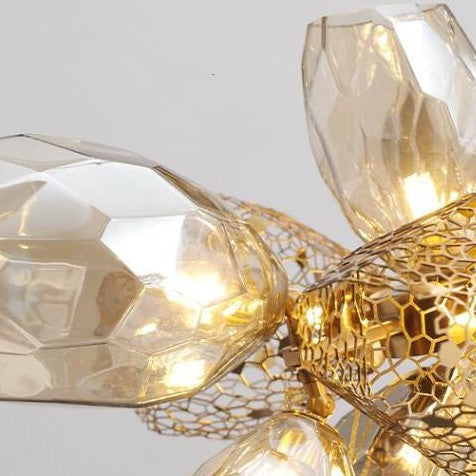 Glass Chandelier Italian Light Luxury Light Fixture for Dining Room/Living Room