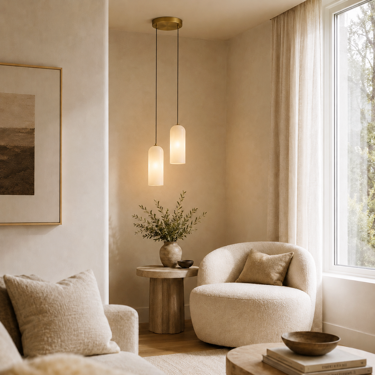 Montira Alabaster Dome Pendant Lamp