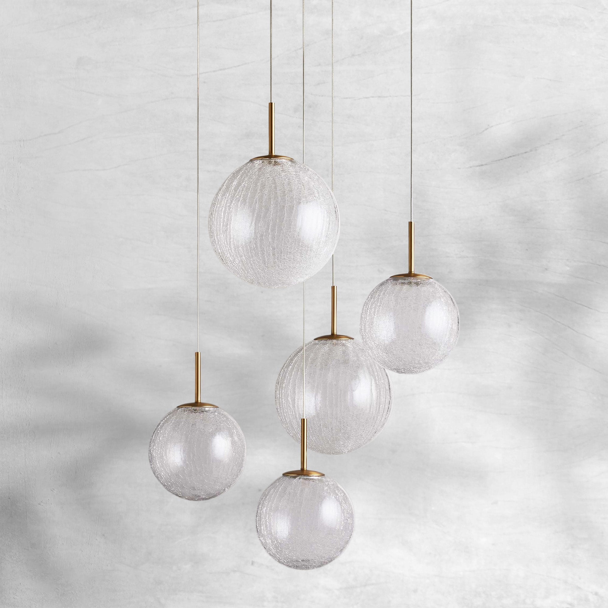 Contemporary Casen Glass Round Chandelier 20"28"34"43" - CasaraHouse
