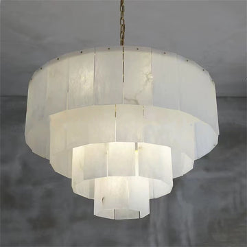 Brendra Classic Alabaster Multi-Layer Round Chandelier 31"