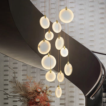 Queenie Alabaster Drop Long Round Chandelier