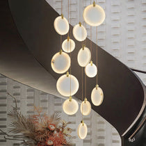 Queenie Alabaster Drop Long Round Chandelier