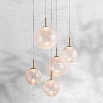 Contemporary Casen Glass Round Chandelier 20"28"34"43" - CasaraHouse