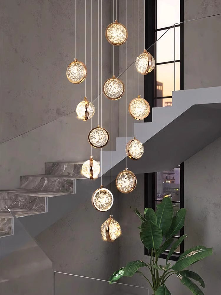 Reina Crystal Long Chandelier