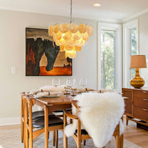 Murano Glass Gold Disks Chandelier
