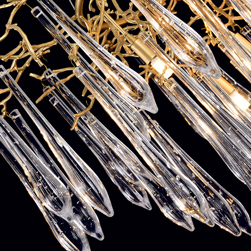 Iris Raindrop Round Branch Crystal Chandelier