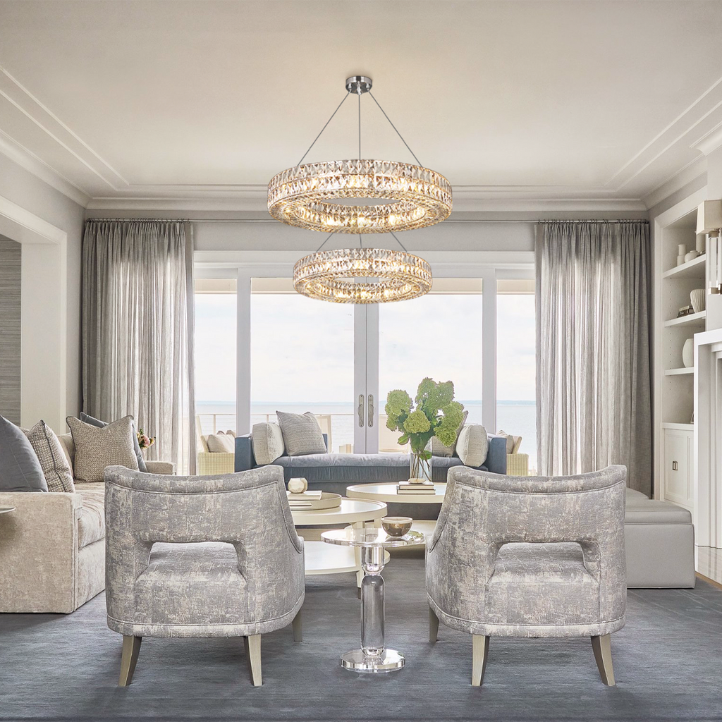 Aster Halo Crystal Multi-Tier Ring Chandelier