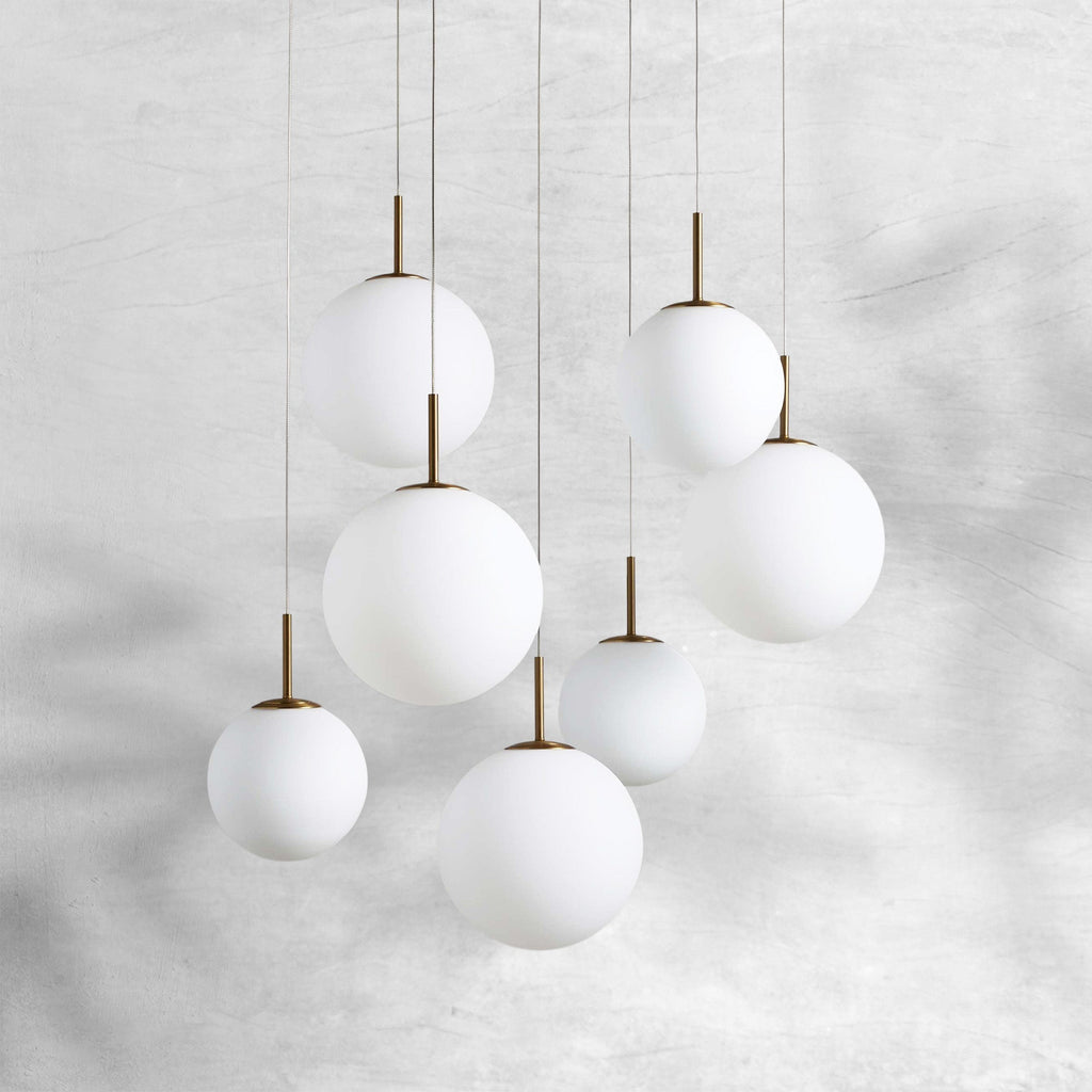 Contemporary Casen Glass Round Chandelier 20"28"34"43" - CasaraHouse