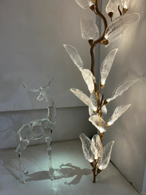 Artistic Bionic Resin Leaves Branch Chandelier