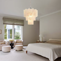 Murano Glass Chandelier – 48 tubes – Alabaster White