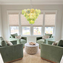 Murano Glass Green Disks Chandelier