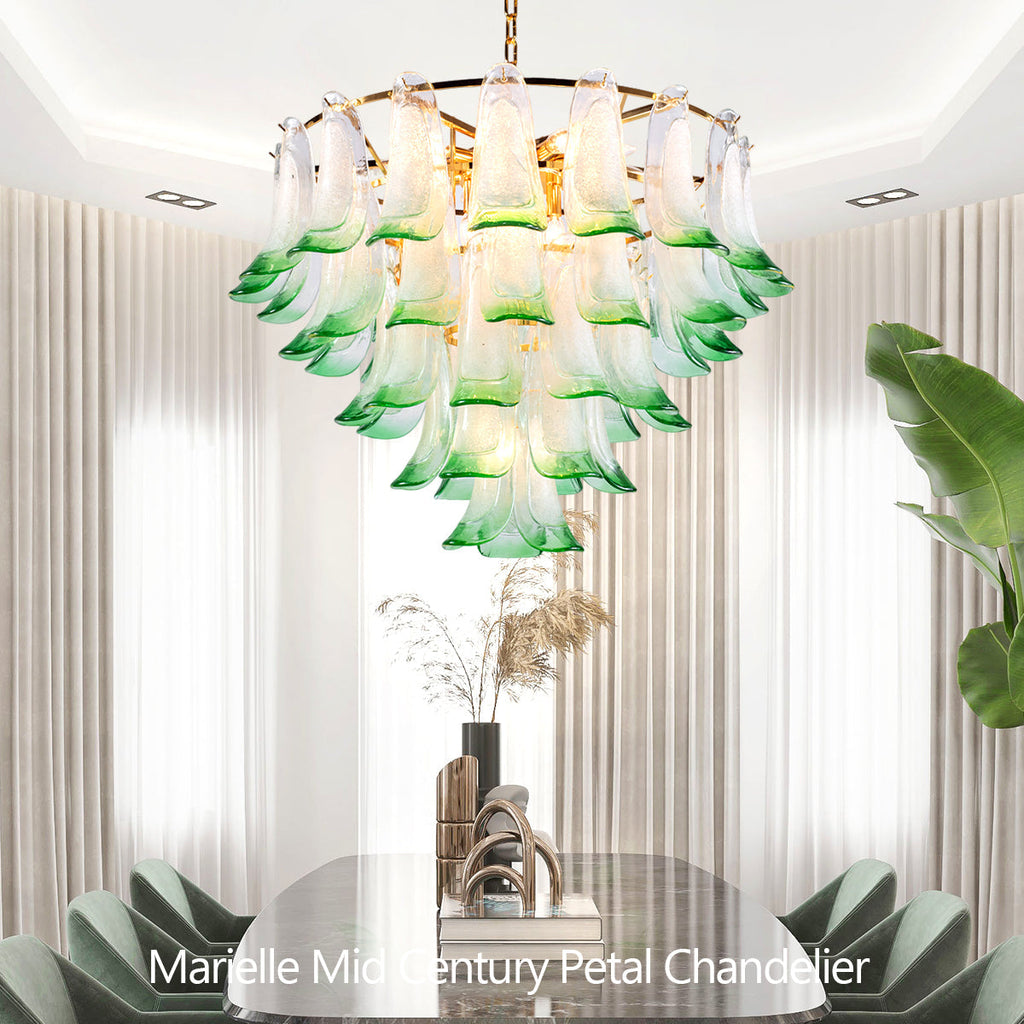 Murano Glass Mid Century Petal Chandelier