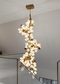 Large Branch Copper Chandelier with Grape Shape