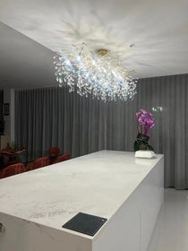French Branch Elegant Crystal Leaves Chandelier