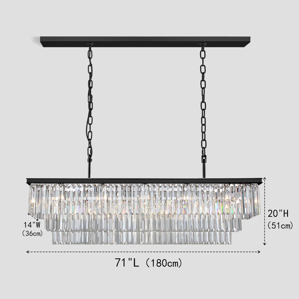Falria 3-Tier Crystal Rectangular Chandelier