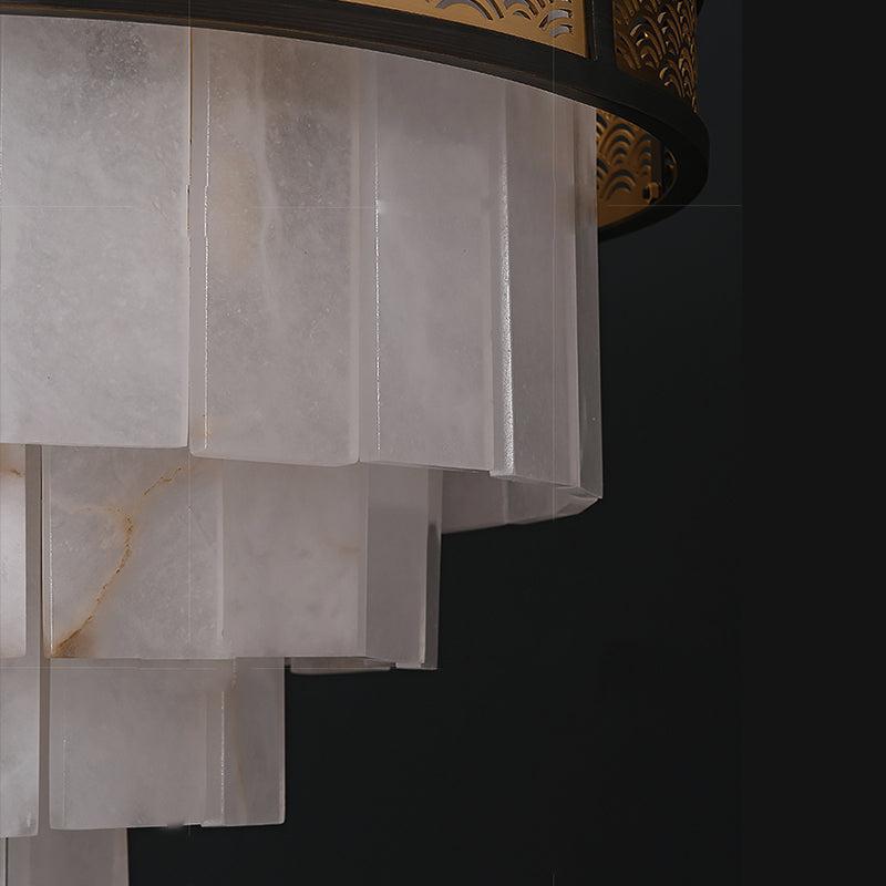 Marble Alabaster Lorry Multi-layer Classic Chandelier