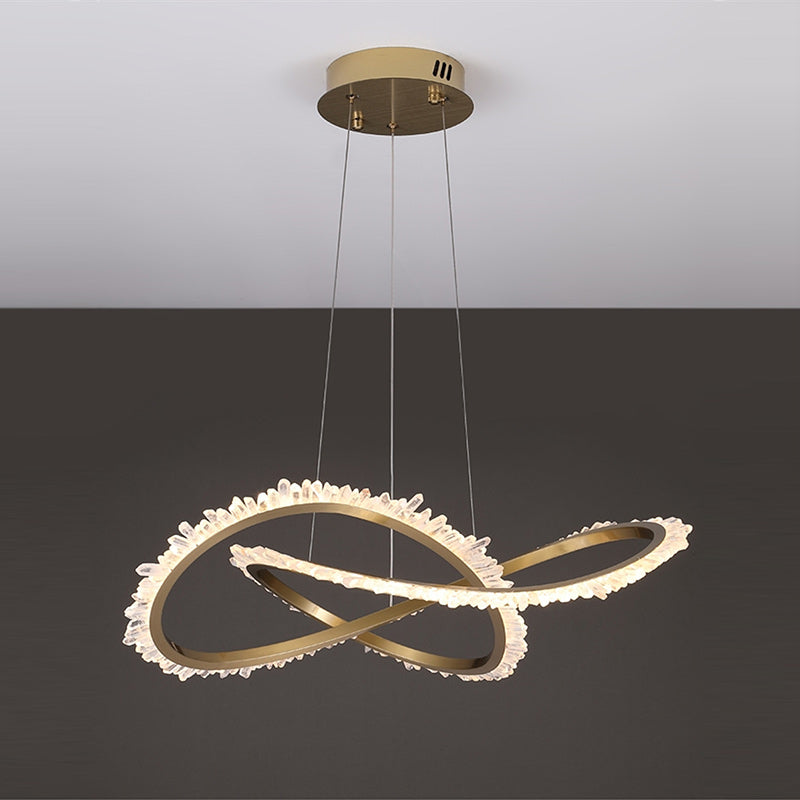 Cervine Quartz Stone Wide Geode Quartz Crystal Chandelier 36"
