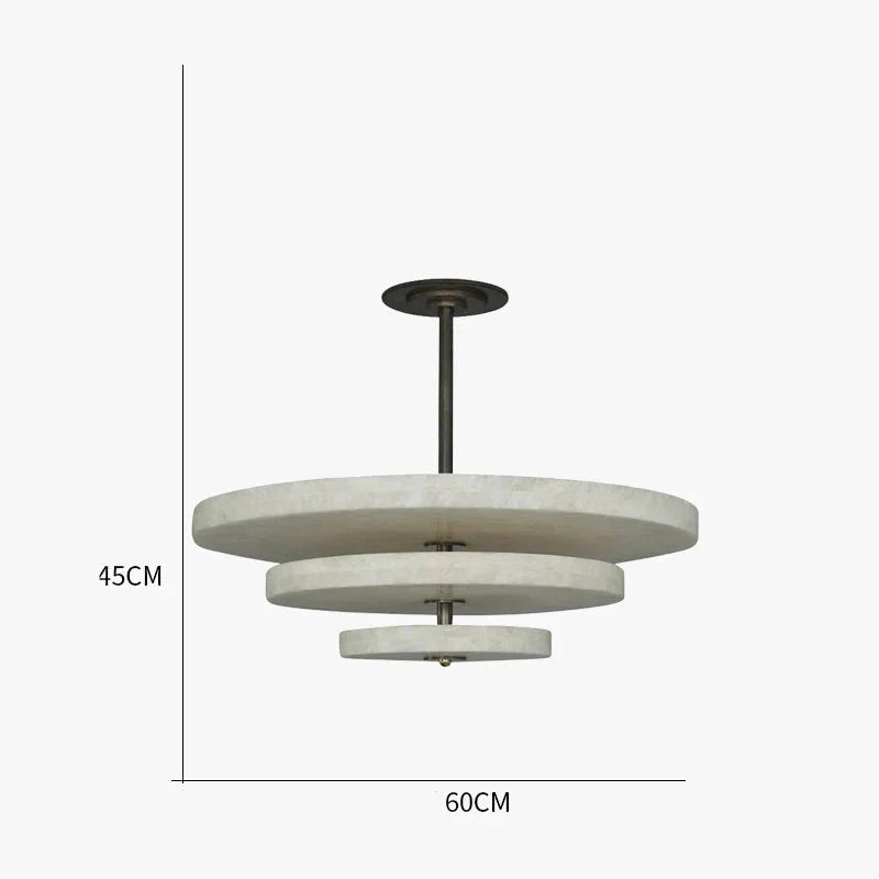 VEYRA 3 TIER ALABASTER CHANDELIER 23.6"D