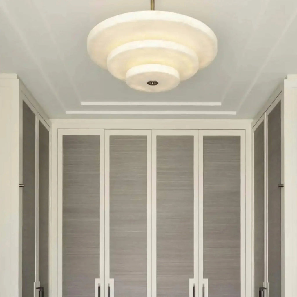 VEYRA 3 TIER ALABASTER CHANDELIER 23.6"D