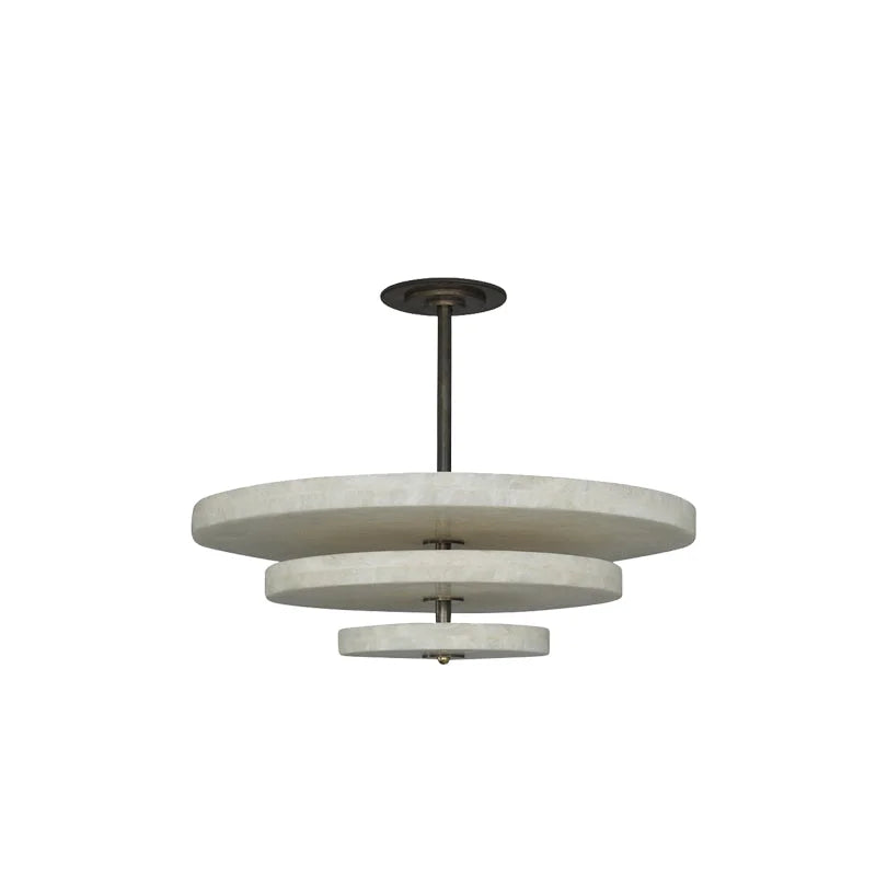 VEYRA 3 TIER ALABASTER CHANDELIER 23.6"D