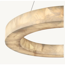 OLYRA 3-TIER ROUND ALABASTER CHANDELIER 39" 47" 59"D