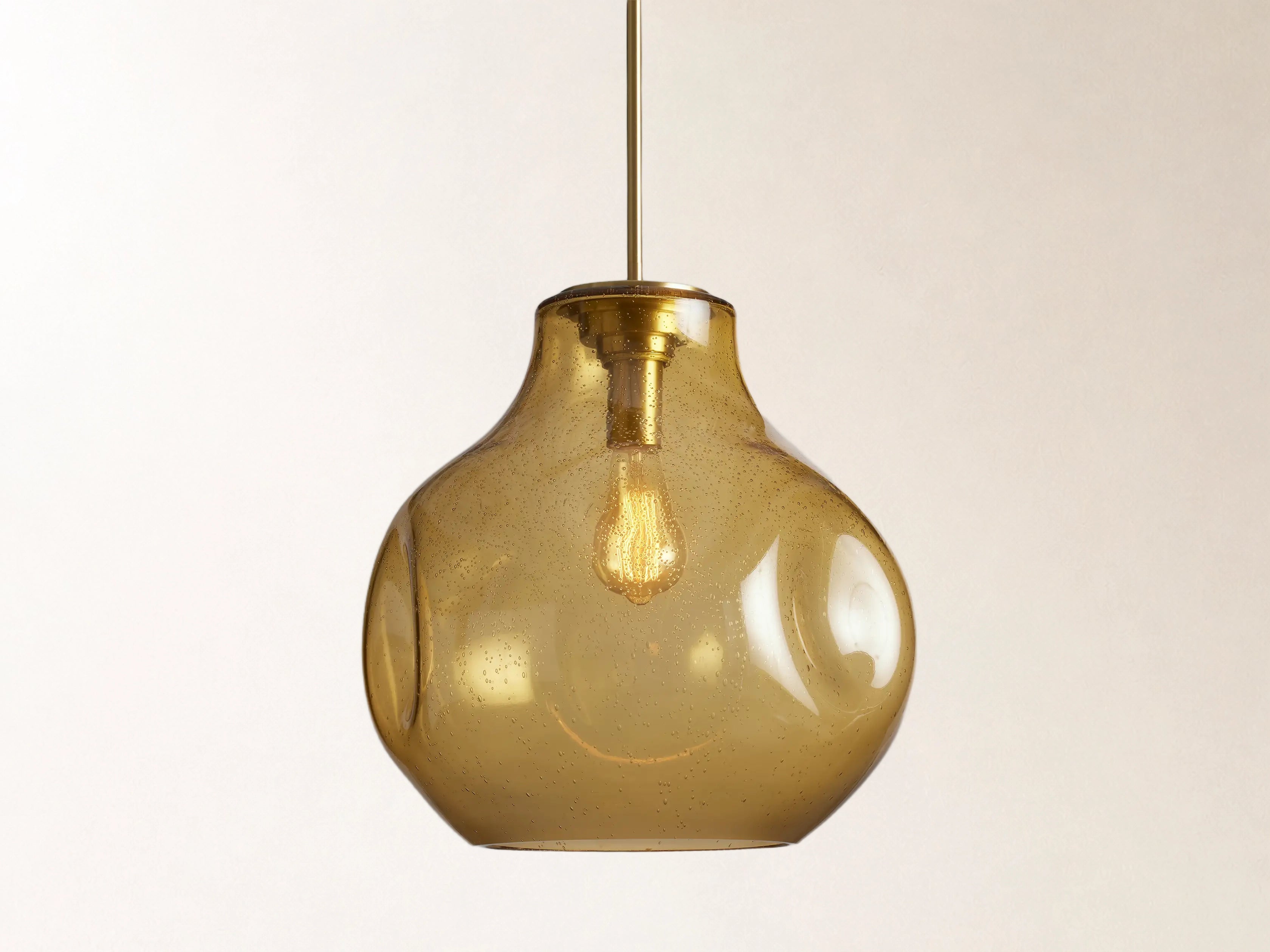 Organic 16" Pendant with Amber Glass Secondary image
