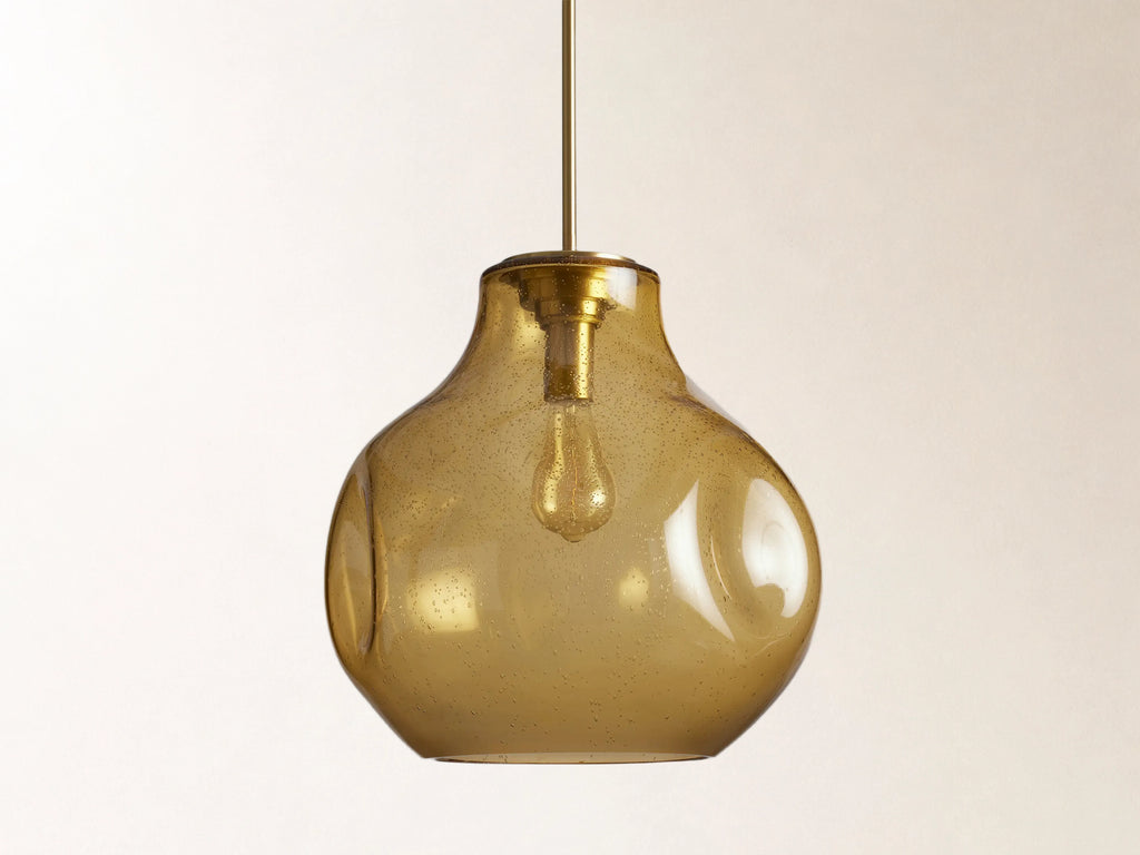 Organic 16" Pendant with Amber Glass