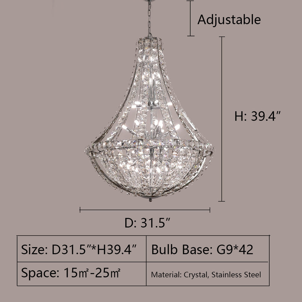 Extra Large Luxury and Elegant Crystal Chandelier for Living Room/Staircase/Foyer/Villa/Duplex Hall