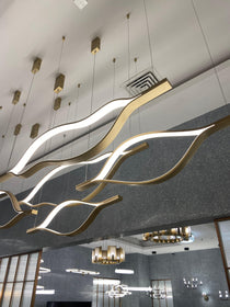 Modern Simple Aluminum Waving Chandelier